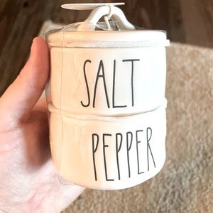 Rae Dunn stacked Salt and Pepper storage